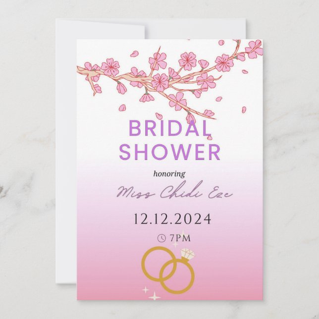 Invitation Florale moderne de douche nuptiale (Devant)