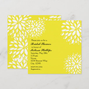 Invitation florale moderne jaune et blanche de pri