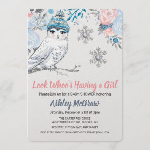 Invitation florale pour Baby Shower sur le thème d