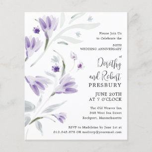 Invitation florale pour les 50 ans de mariage Budg