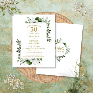 Invitation florale pour les 50 ans de mariage Budg