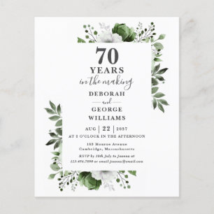 Invitation Florale pour les 70 ans de Mariage de L