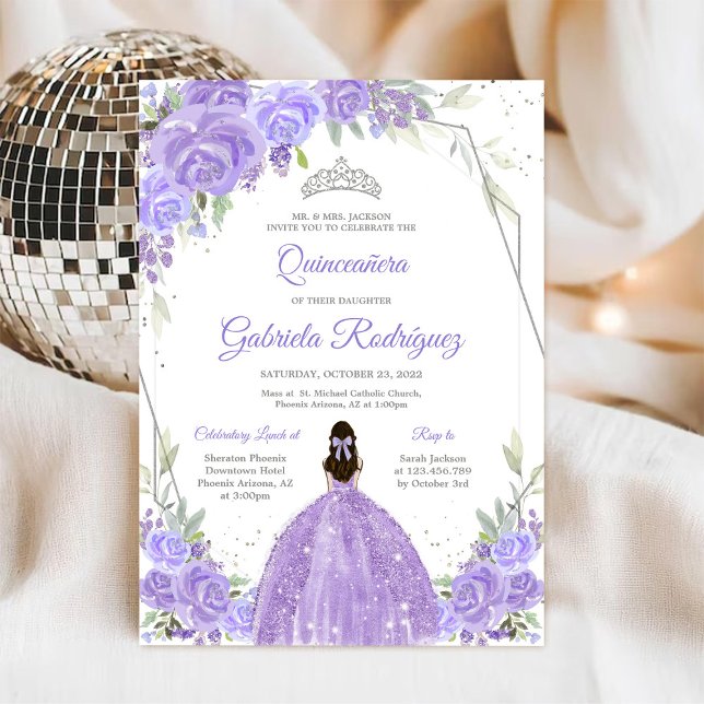 Invitation florale pour Quinceanera (Créateur téléchargé)