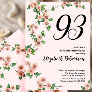 Invitation florale pour un 93e anniversaire en ros