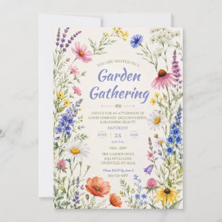 Invitation florale pour une réunion de jardin de f