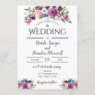 Invitation florale pourpre