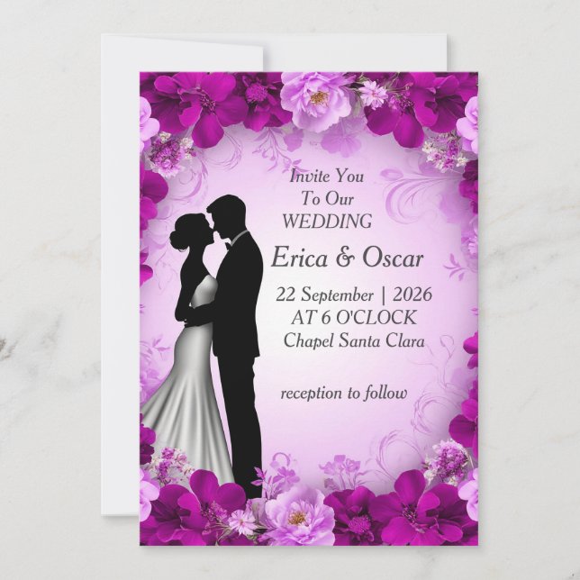 ✨ Invitation Florale Romantique Pour Souvenir De M (Devant)