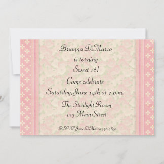 Invitation florale rose