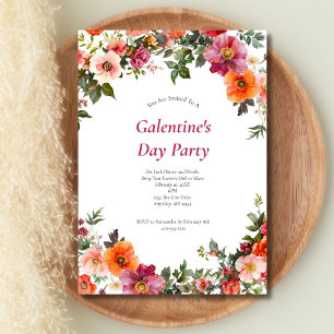 Invitation florale rose et rouge pour la Saint-Val