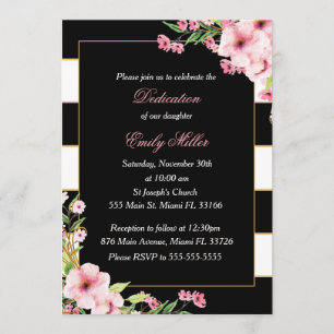 Invitation florale rose noire de dévouement de