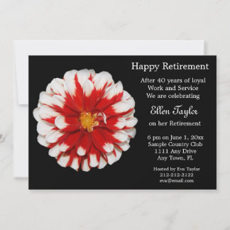 Invitation florale rouge et blanche de partie de