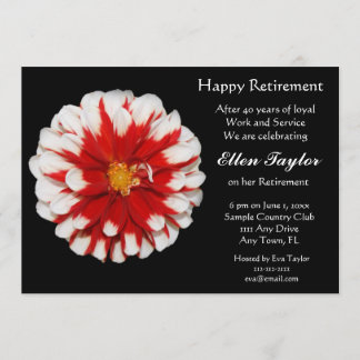 Invitation florale rouge et blanche de partie de