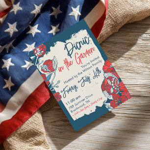 Invitation florale rustique américaine pour le 4 j