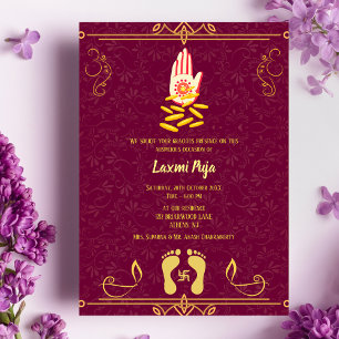Invitation florale Shree Laxmi Puja