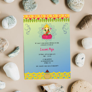 Invitation florale Shree Laxmi Puja