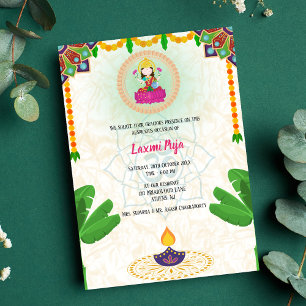 Invitation florale Shree Laxmi Puja