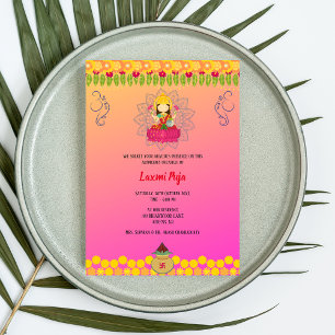 Invitation florale Shree Laxmi Puja