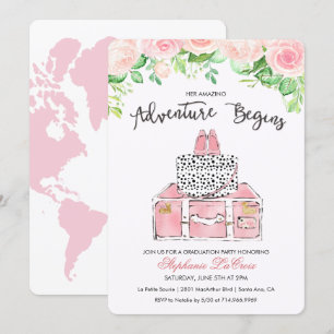 Invitation florale sur le thème du voyage
