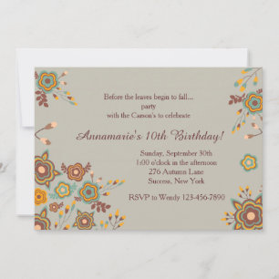 Invitation Florale Tendresses d'Automne