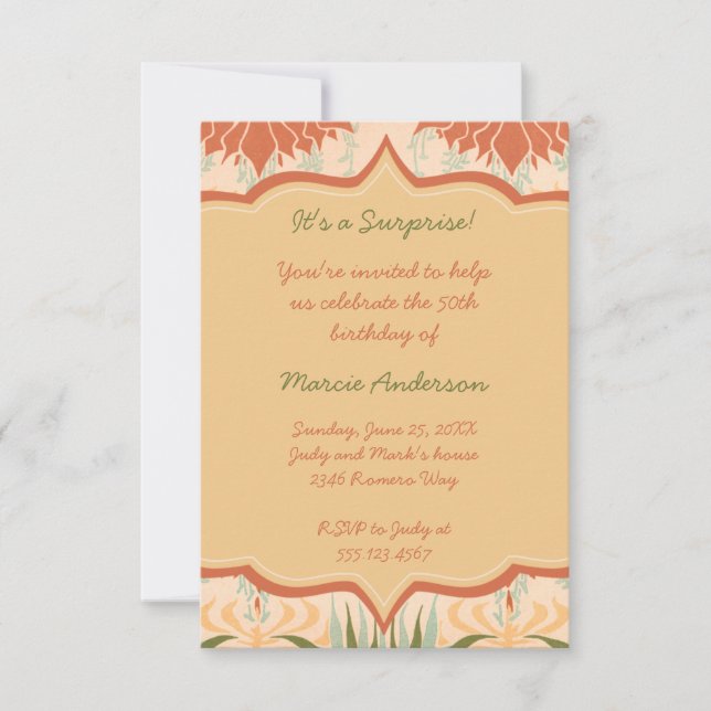 Invitation florale verte ene ivoire de partie de (Devant)