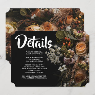 Invitation florale vintage foncée