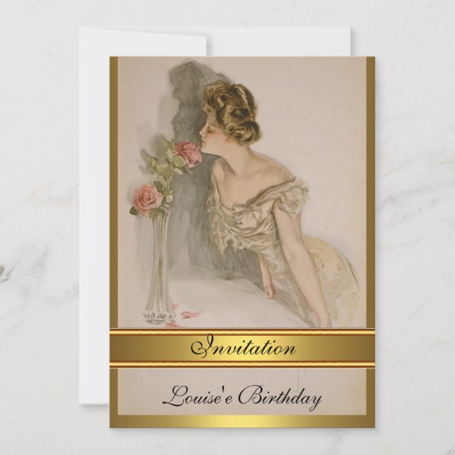 Invitation Florale Vintage pour toute occasion (Devant)