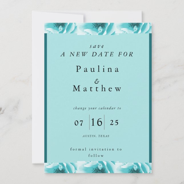 Invitation Florales bleues et blanches Abstraites Modifier la (Devant)