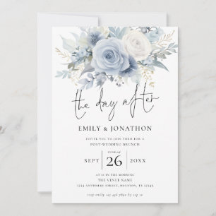 Invitation Florales Bleues Le Jour Après Le Brunch Mariage Ph