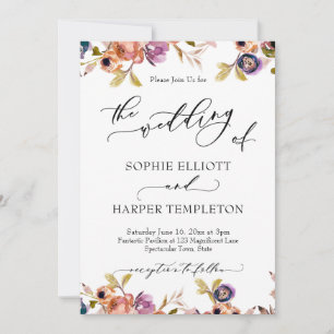Invitation Florales Peintes Calligraphie De Luxe Le Mariage D