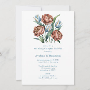 Invitation Florales romantiques : Wedding shower de pivoines 
