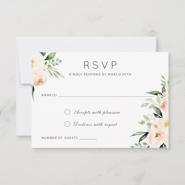 Invitation Flore Aquarelle Flore Flore Couleur de couleur Flo (Devant)