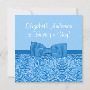 Invitation Flore Bleue Éblouissante Et Chic Avec Baby shower