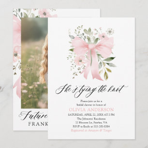 Invitation Flore de la boue rose Elle noue la Fête des mariée
