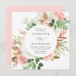 Invitation Flore de printemps   Mariage de cadre circulaire