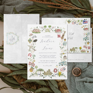 Invitation Flore délicate Cimier Mariage personnalisé