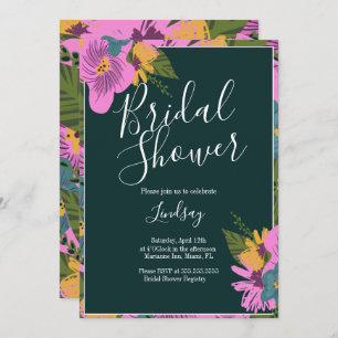 Invitation Flore dessinée à la main Gras Fête des mariées de 