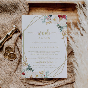 Invitation Flore D'Or Classique Nous Refaisons Vow Renouvelle