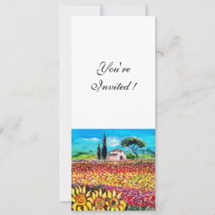 Invitation FLORE EN TOUSCANE/ Champs, Pavots et Tournesols