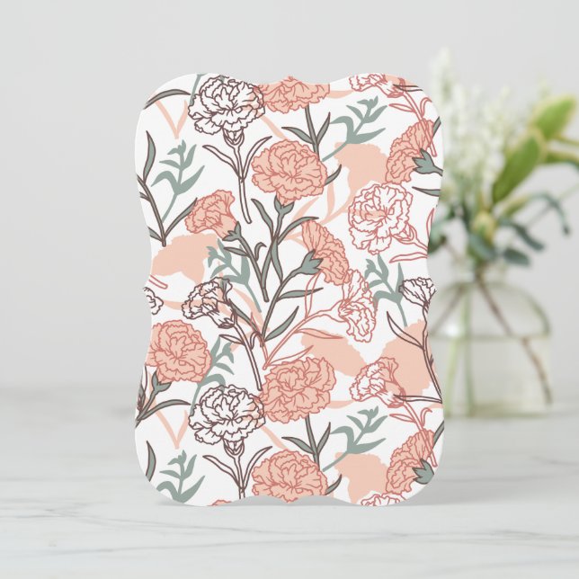 Invitation Flore inspirée par la nature : Motif de fleurs de  (Debout devant)