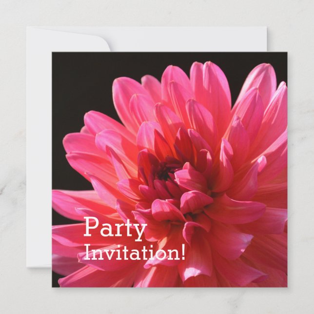 Invitation Flore moderne rose Dahlia Karma Fleur Fuchsiana (Devant)