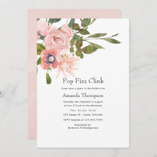 Invitation Flore Pop Rose Pop Fizz Clink Fête des mariées