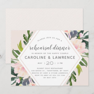 Invitation Flore printanière Dîner de répétition Mariage