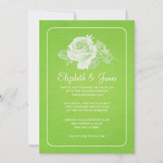 Invitation Flore Russe verte à la chaux/Faire-part de mariage