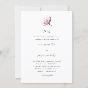 Invitation Flore simple et moderne avec Mariage Monogram