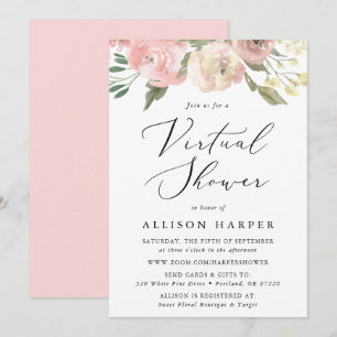 Invitation Flore subtile Floral Baby shower virtuel