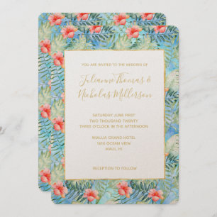 Invitation Flore tropicale d'Aloha Hibiscus