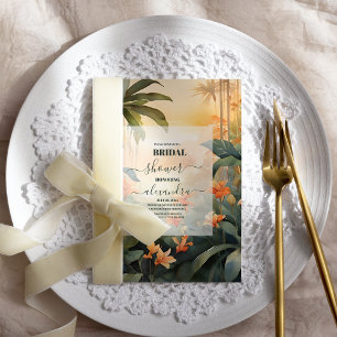 Invitation Flore tropicale Fête des mariées d'été moderne
