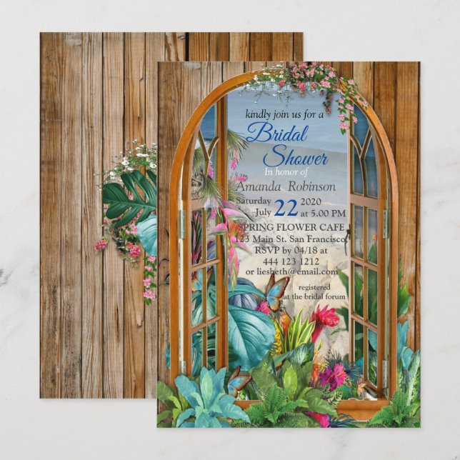 Invitation Flore tropicale Paradise Fenêtre paysage (Devant / Derrière)