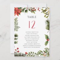 Flore vert Poinsettia Mariage Tableau Numéro 12