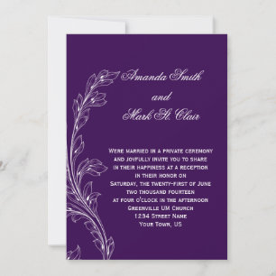 Invitation Flore violet blanc Mariage